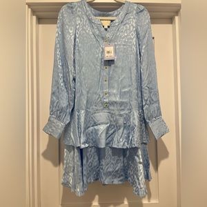 NWT Sail to Sable blue ruffle dress XS